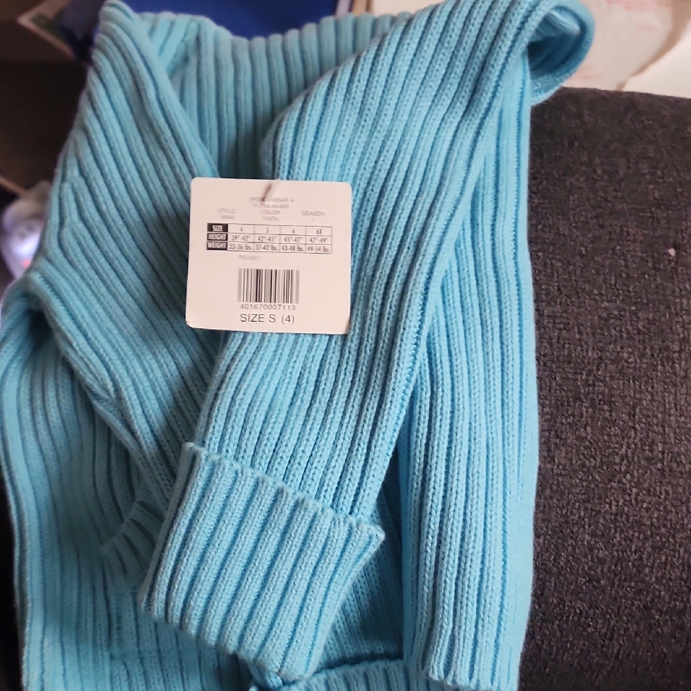 Blue Kids Ribbed Hoodie